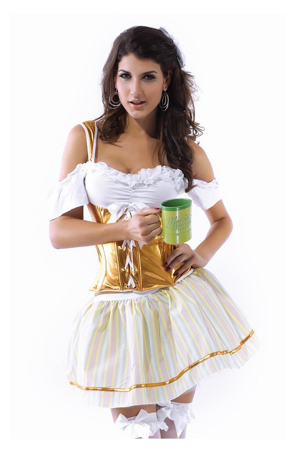 Uniform Costume Slipping-off Shoulder Cute Maid Costume - Click Image to Close